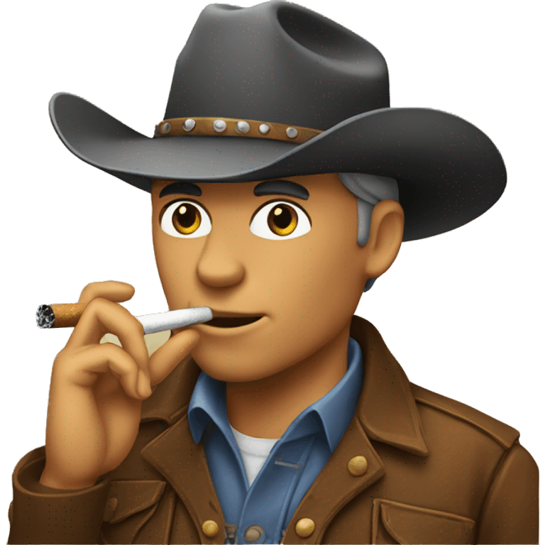 Cowboy smoking a cigarette emoji