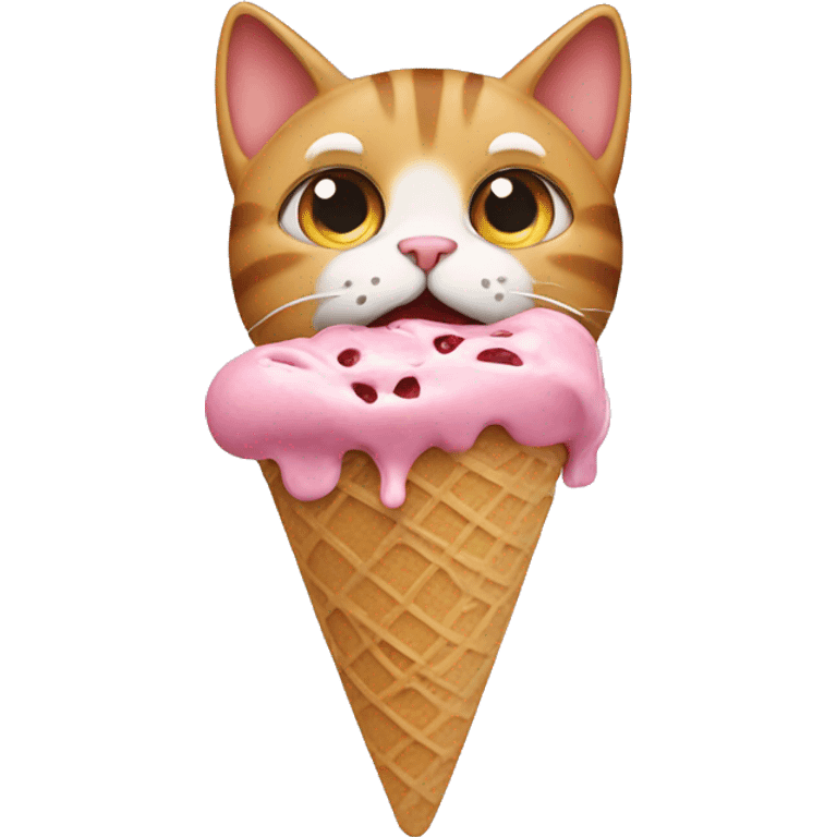 Cat eating icecream emoji