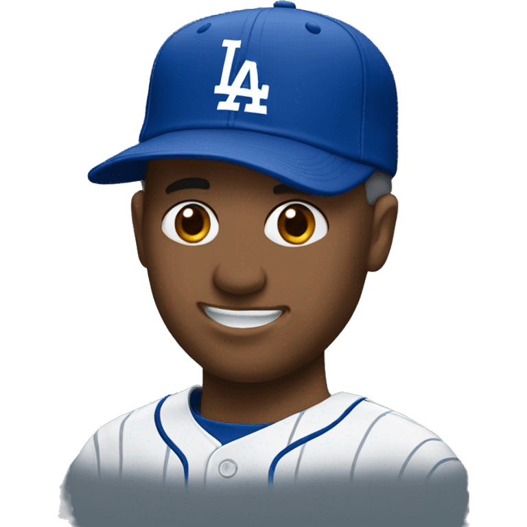 Man wearing Los Angeles Dodgers hat emoji