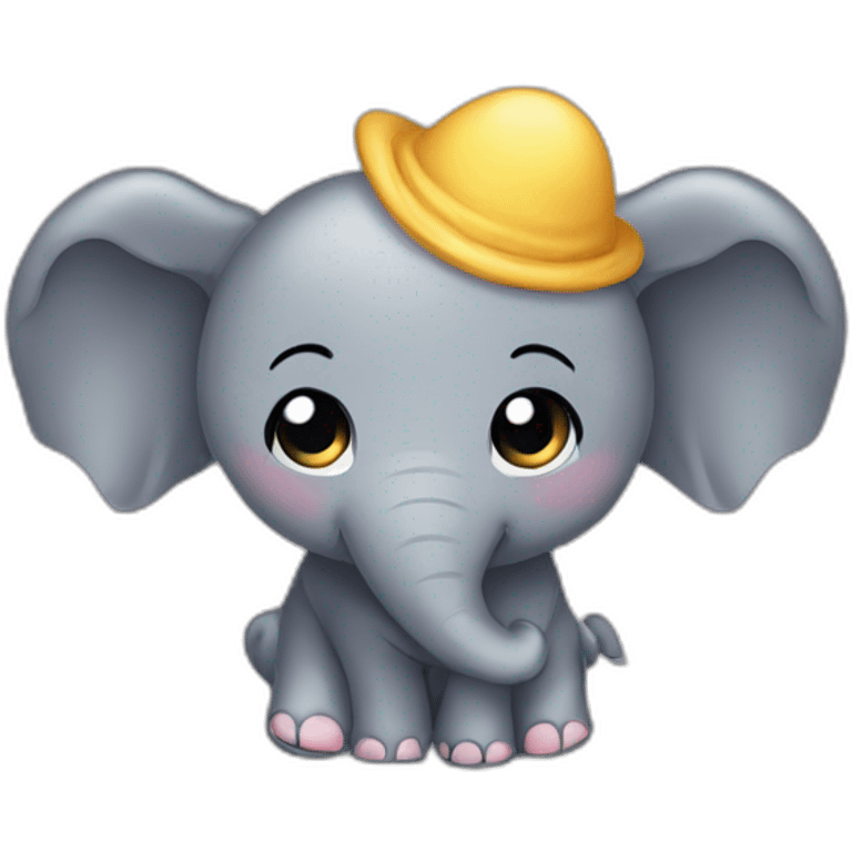 Elefant chibi panties on head emoji