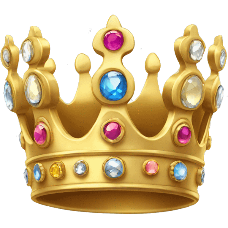 Beautiful gold crown with gems emoji