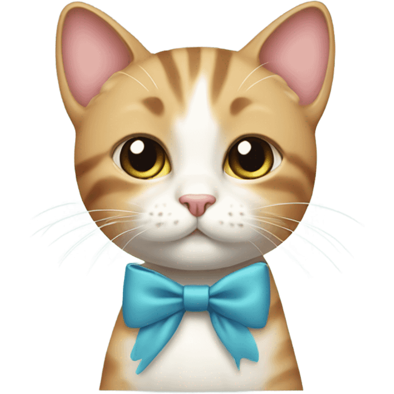 cute cat wearing a bow emoji