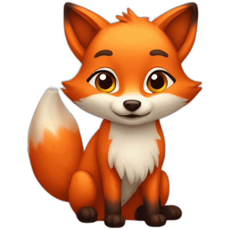 Cute funny fox emoji