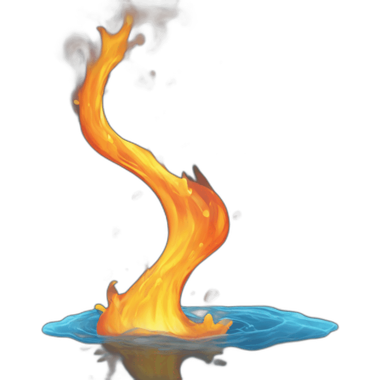 water merging with fire glow effect emoji