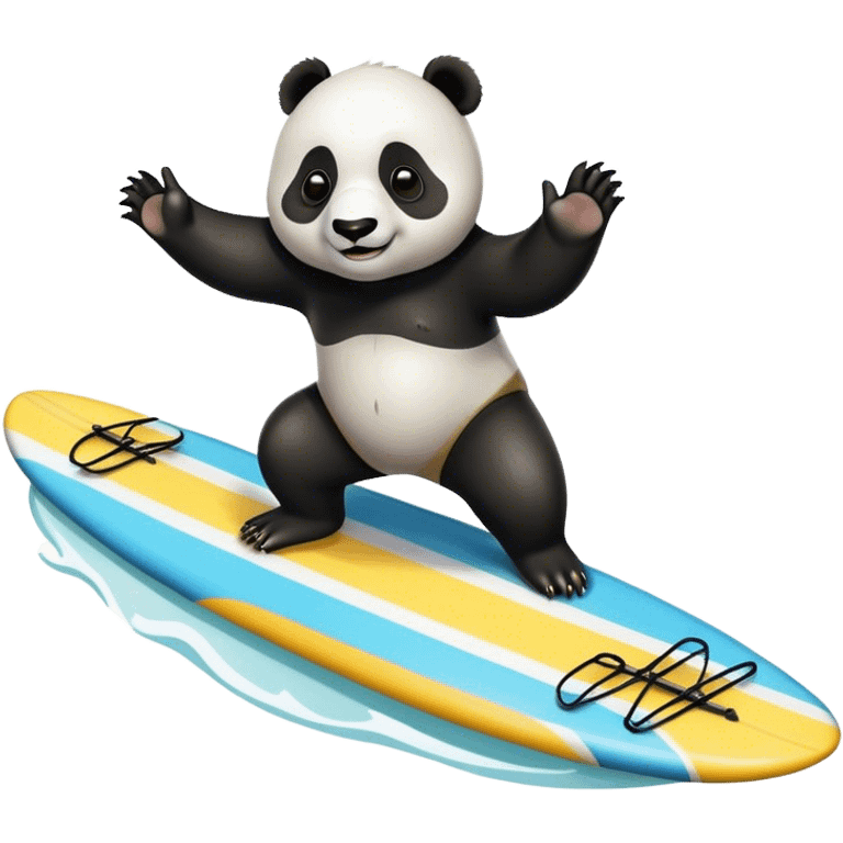 Panda bear surfing emoji