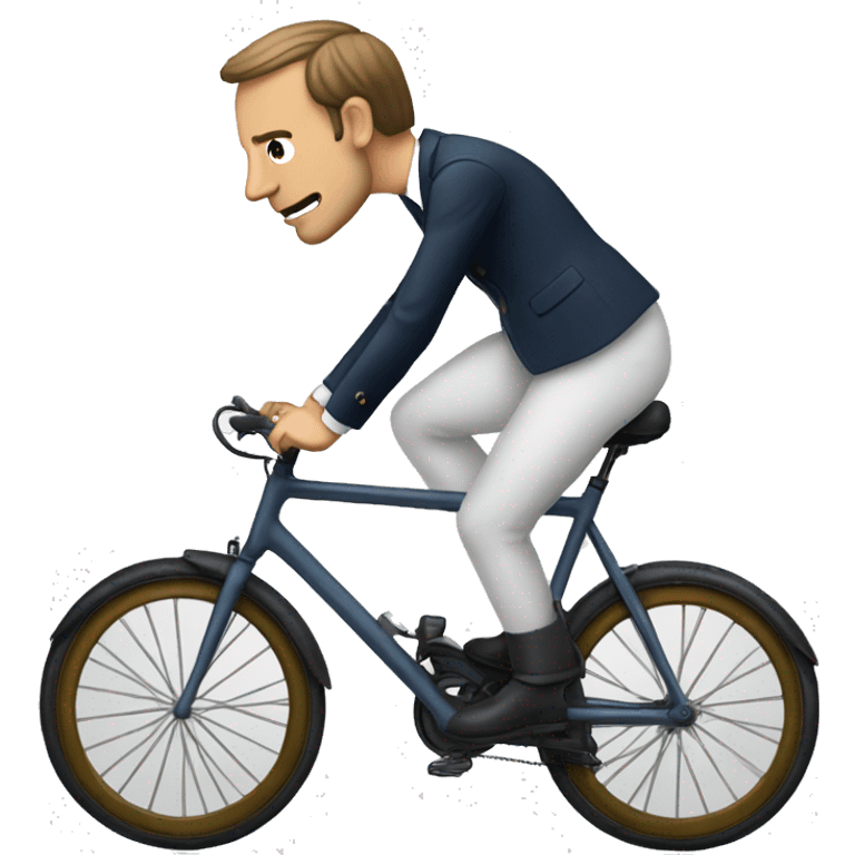 Macron sur un velo emoji