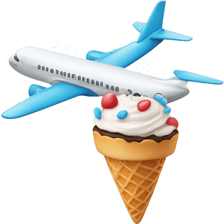 Airplane with icecream emoji