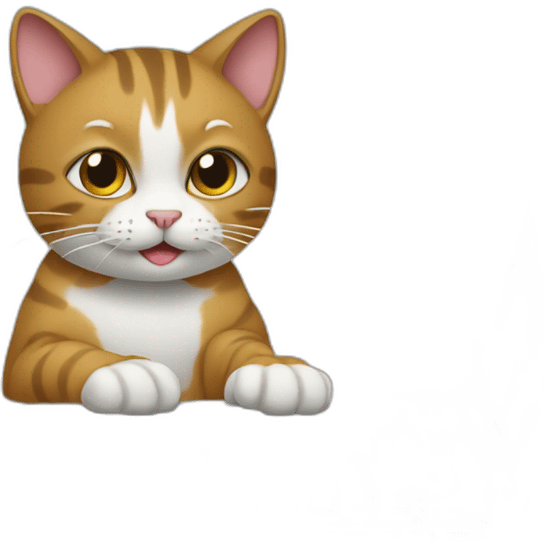 cat typeing on a mac computer emoji