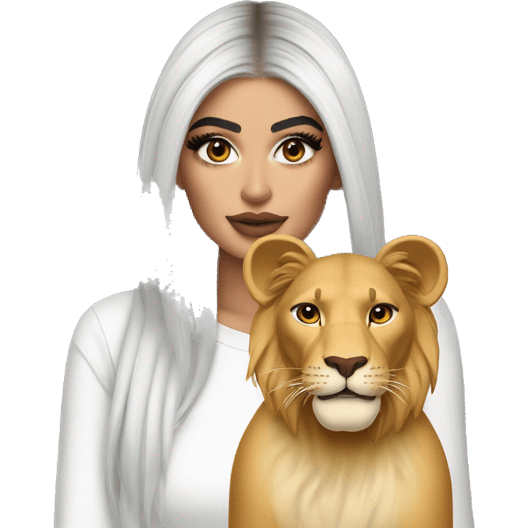 Kylie Jenner look with Lion  emoji