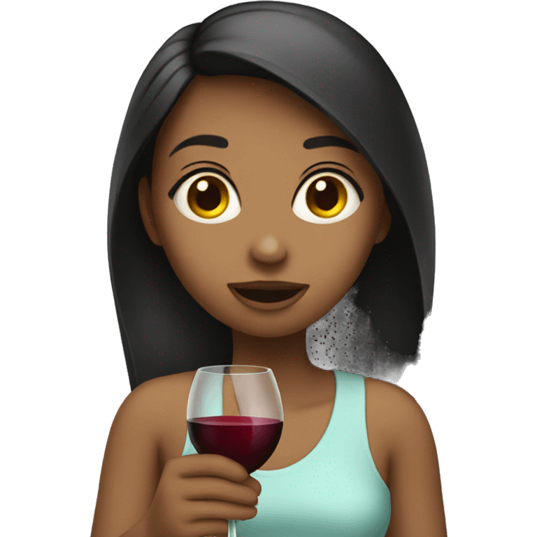 Girl drinking wine emoji