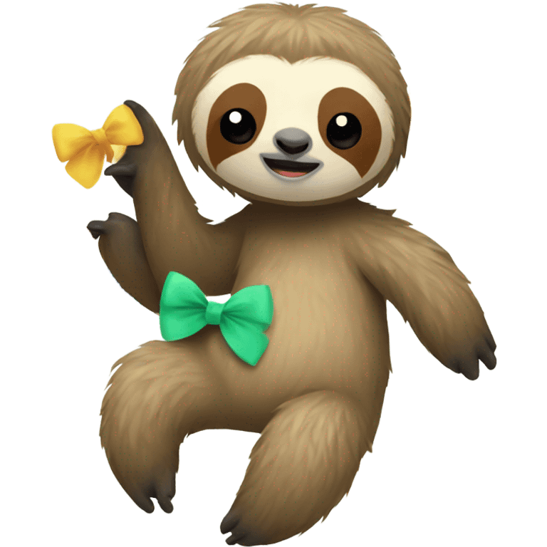 Sloth with a bow on its head emoji