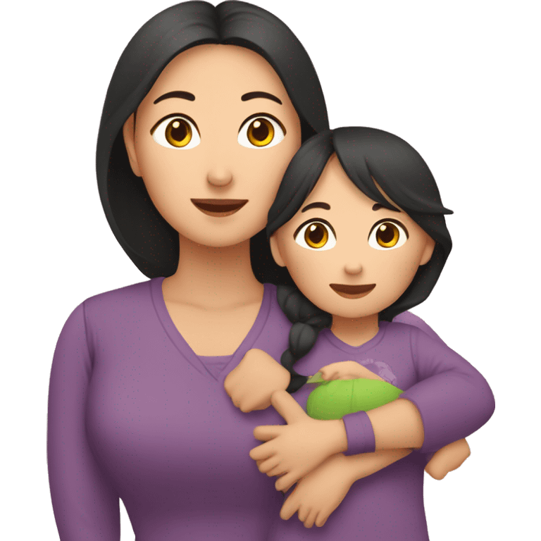 Mom and daughter from Kazakh  emoji