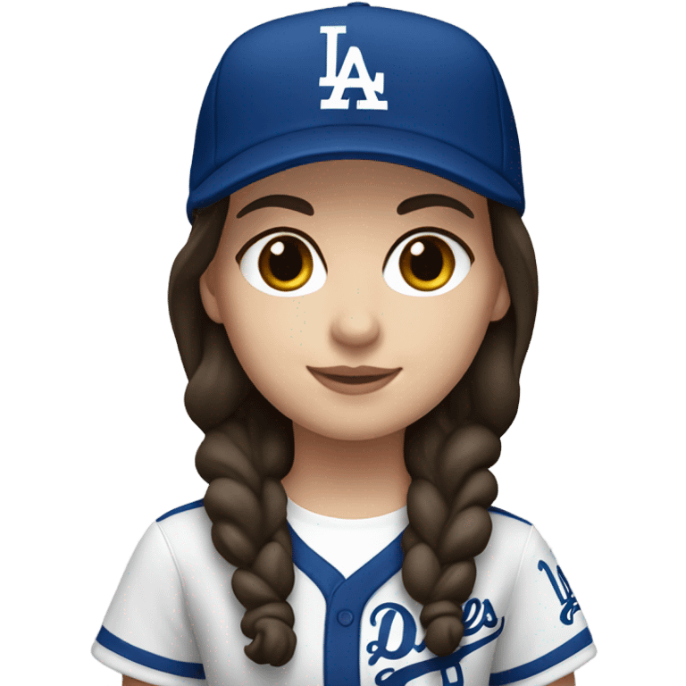 White Dodgers Girl with dark brown hair  emoji