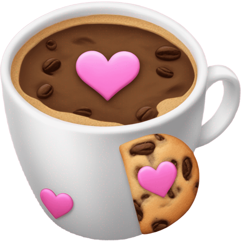 I want you to add the coffee cup emoji ☕️ next to this pink heart emoji💖 and the cookie chip emoji🍪 emoji