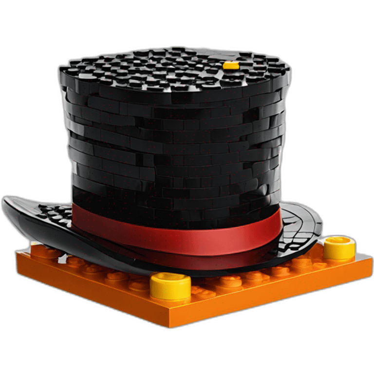 Lego brick on magician hat emoji