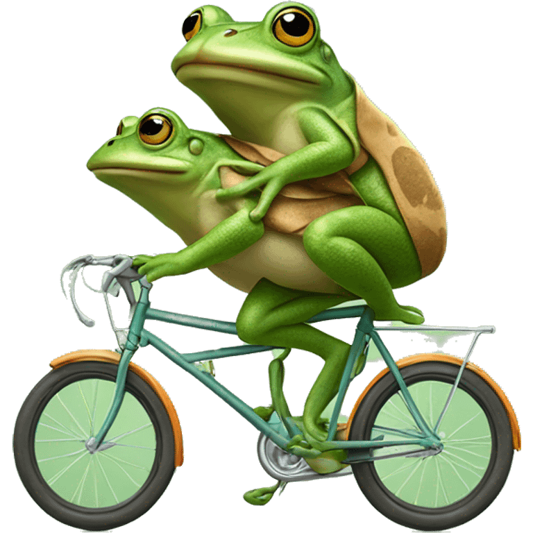 frog and toad on tandem bicycle  emoji