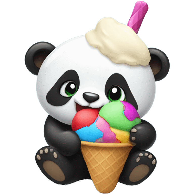 Panda eating ice cream emoji