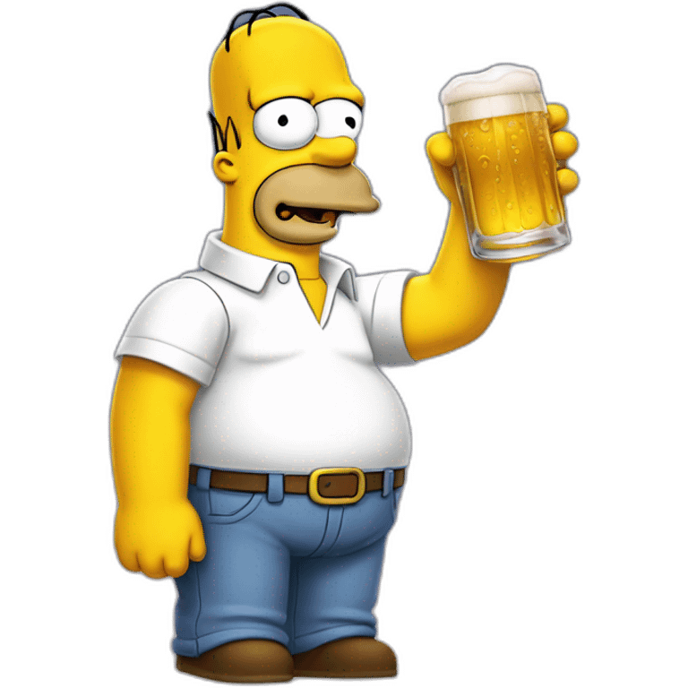 Homer Simpson drinking a beer emoji