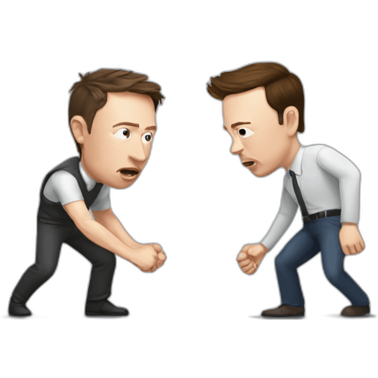 Elon musk fighting Zuckerberg emoji