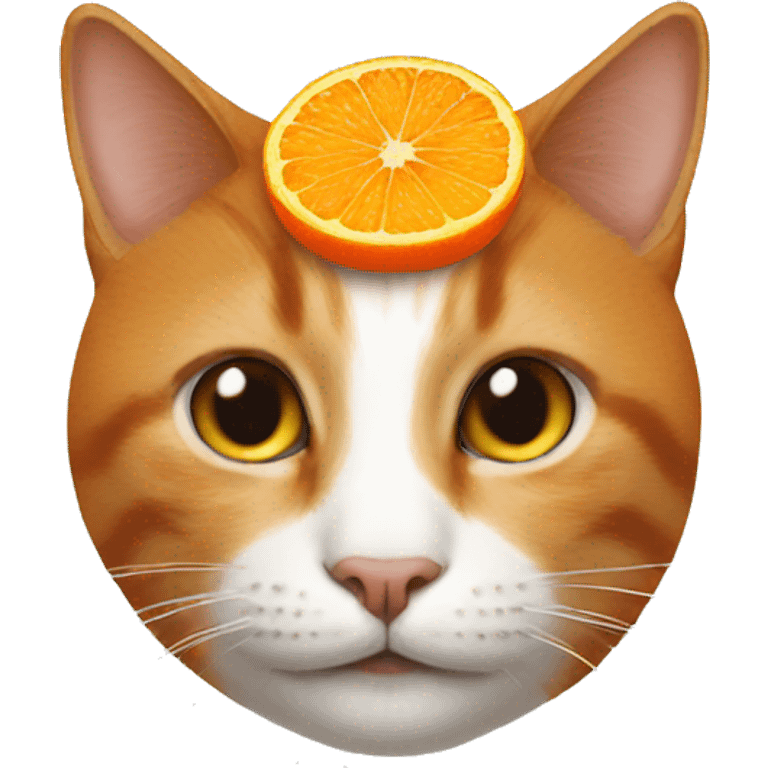 Cat with orange on head emoji