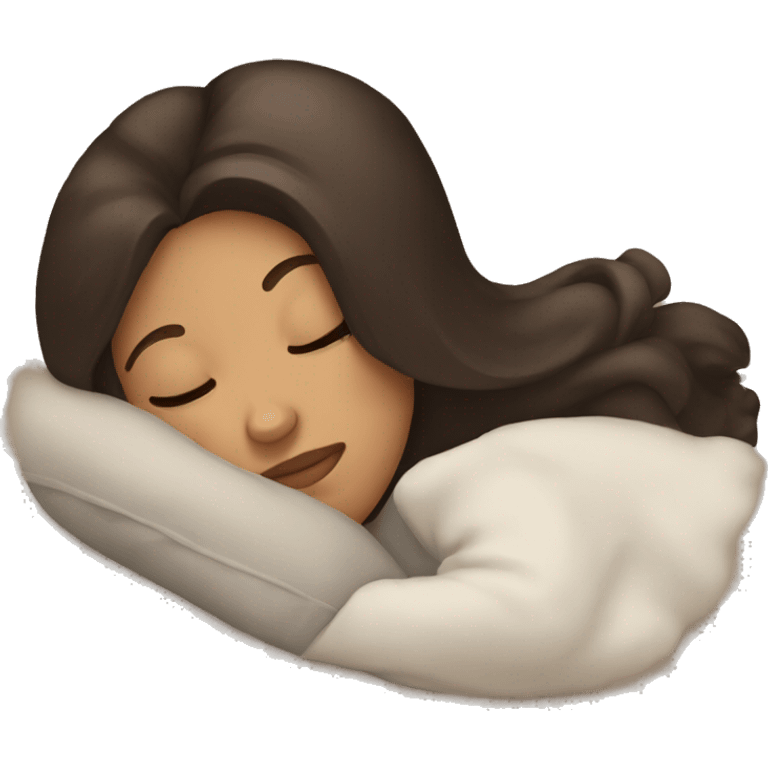 Brunette girl sleeping emoji