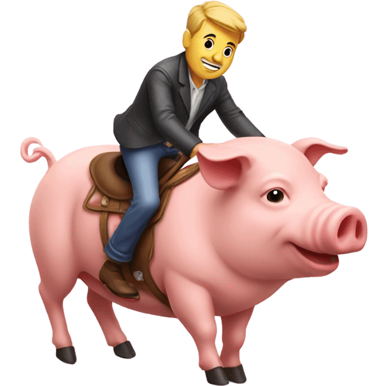 Man riding a pig emoji