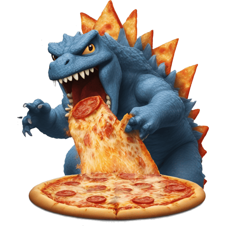 italian pizza godzilla crushing japanese house emoji