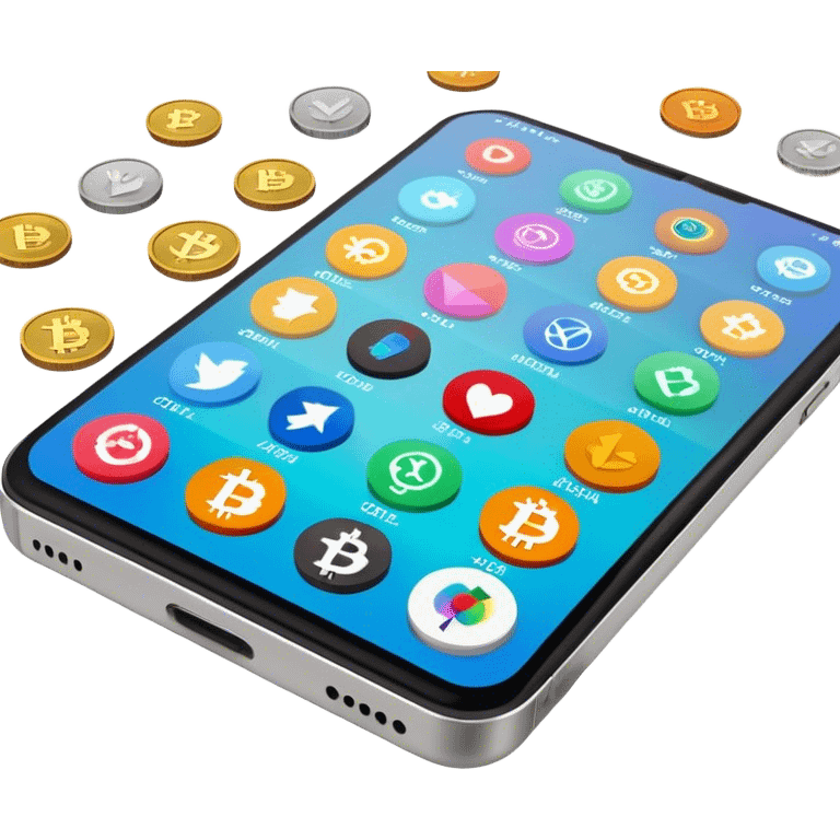 Crypto Coins on the phone emoji