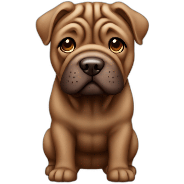 Dog chocolate shar-pei full-height emoji