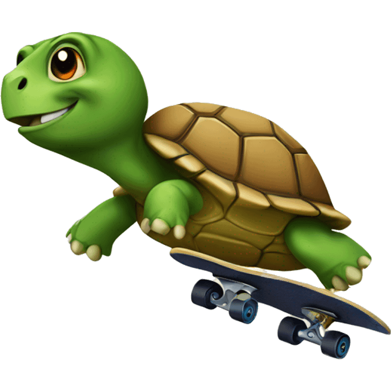 Turtle skateboarding emoji