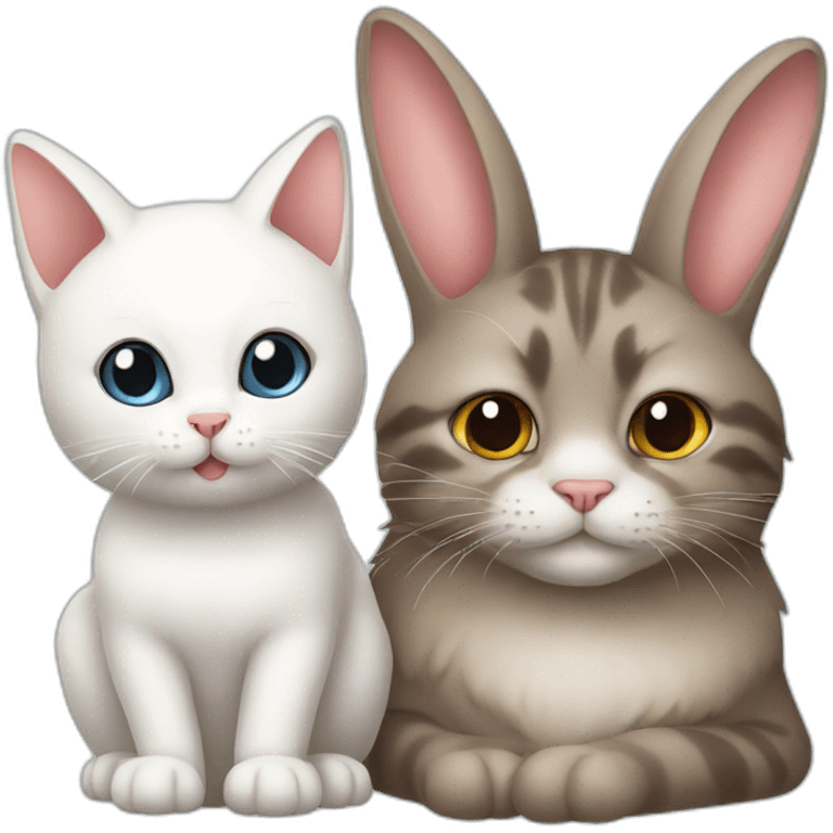 cat and bunny emoji