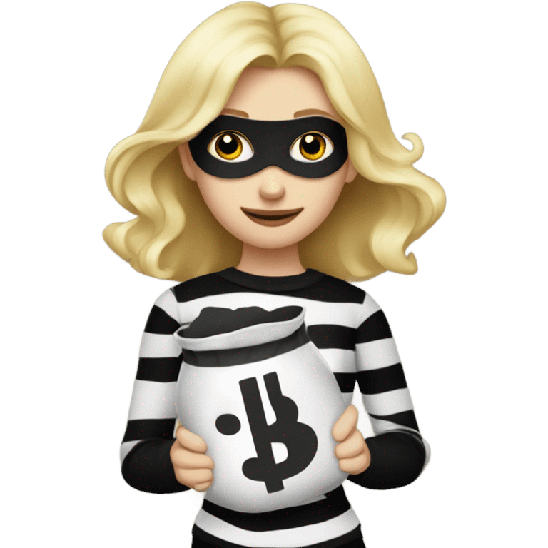 White blonde girl dressed as a burglar  emoji