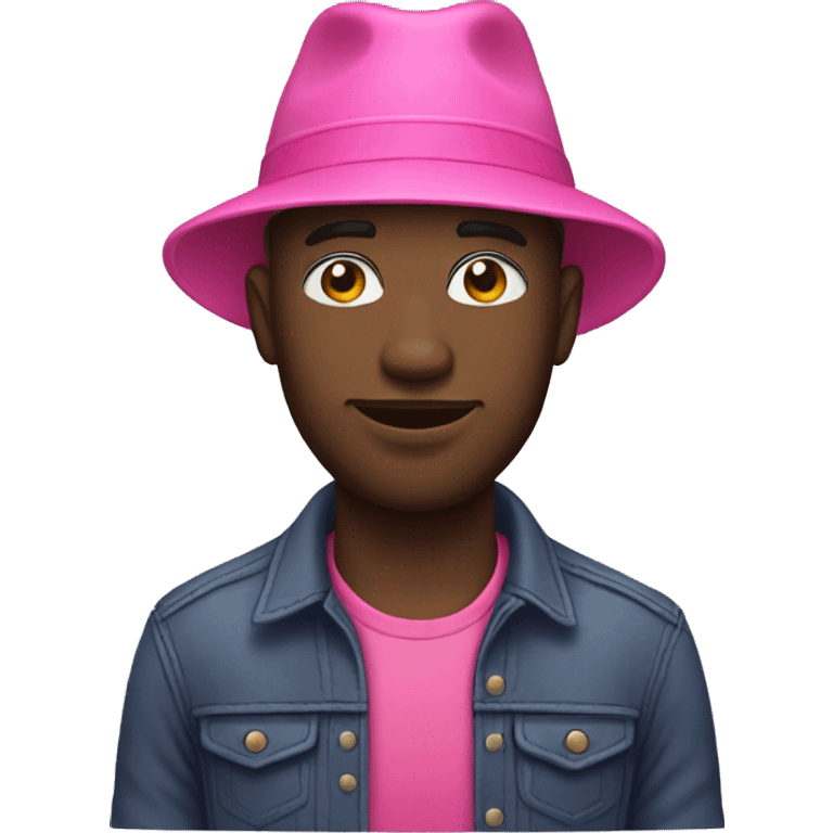 black man with pink hat emoji