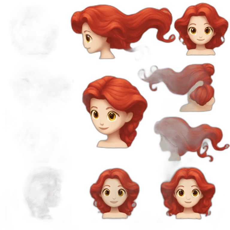 delphine-mermaid-red-hairhalloween emoji