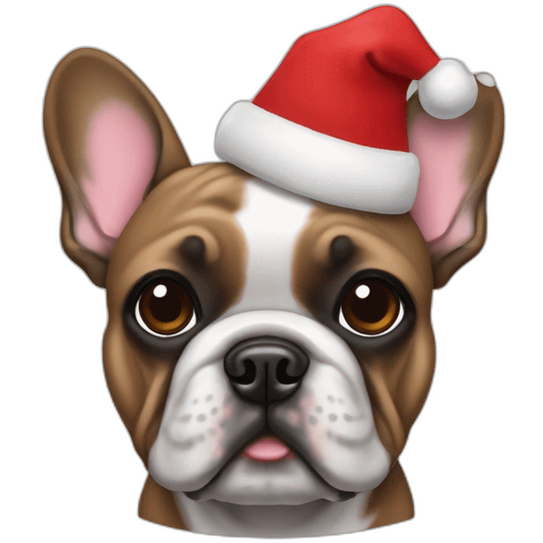 frenchie brindle christmas hat emoji