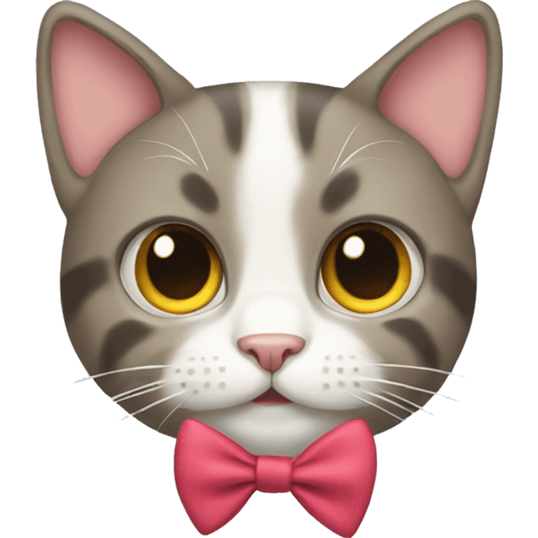 Cat wearing a bow emoji