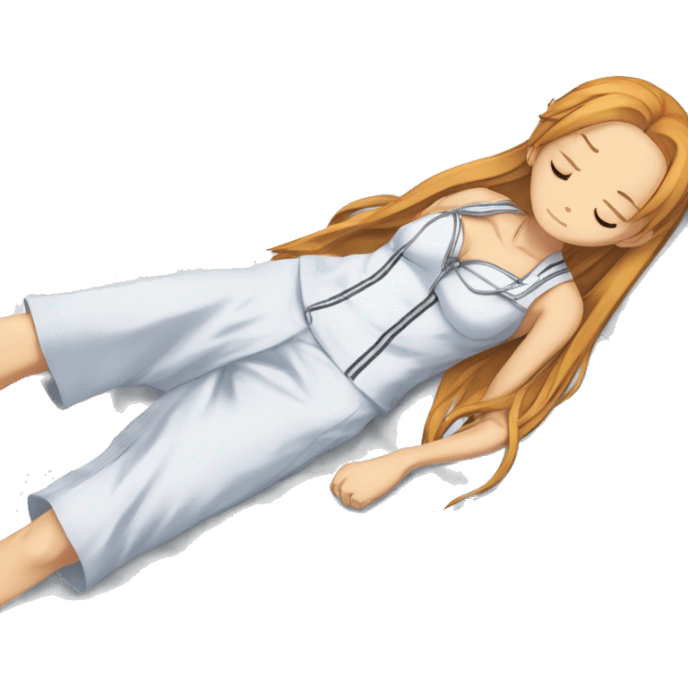 laying down sleeping full body Asuna anime sword art online one piece swim suiting  emoji