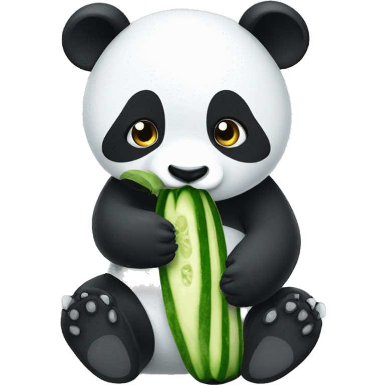 panda eating cucumber  emoji