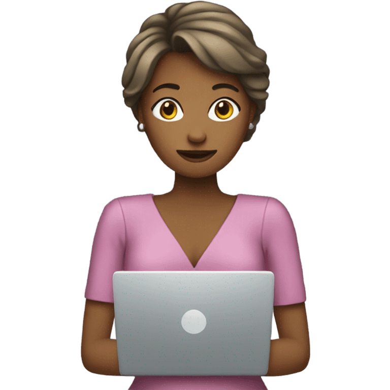 Woman with dress and compute emoji