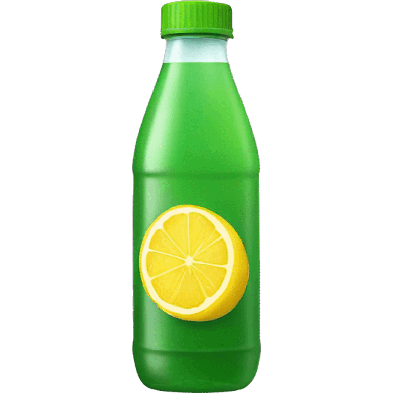 lemon juice bottle with green cap emoji