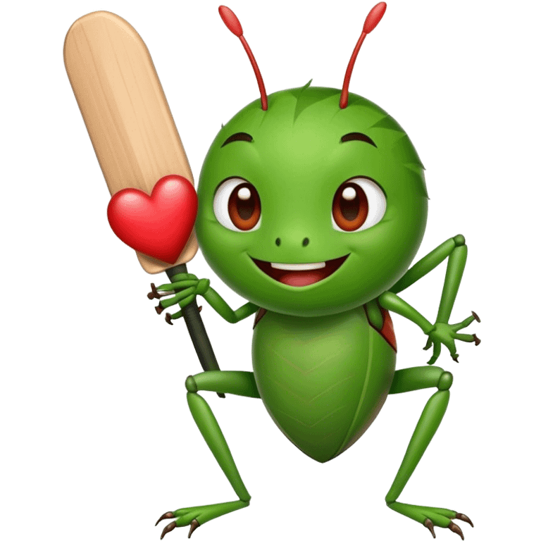 cricket with heart emoji