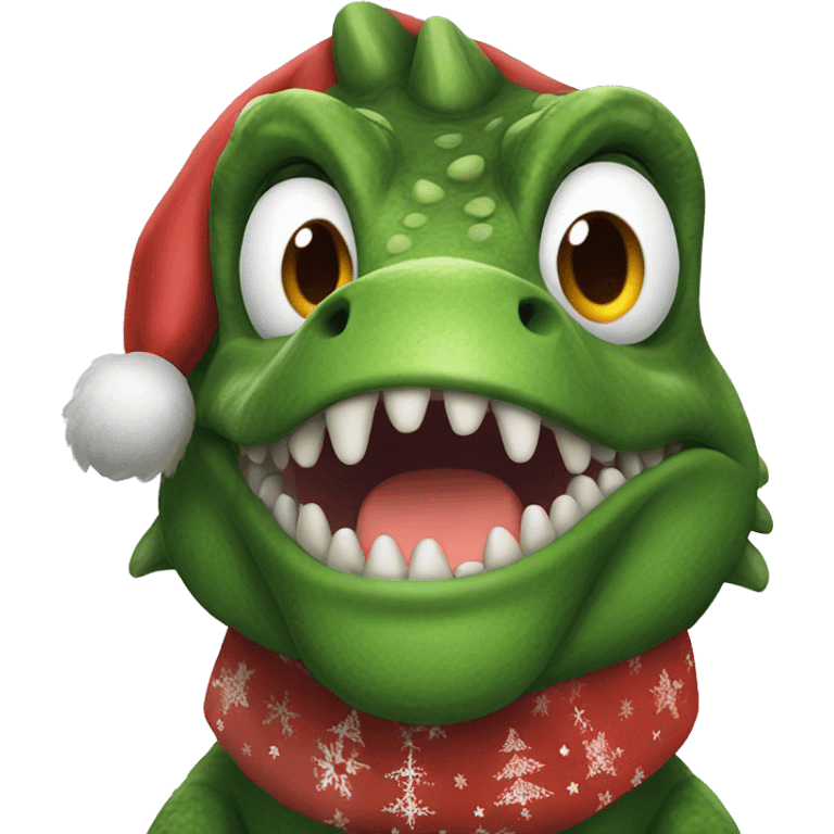 Christmas t rex  emoji