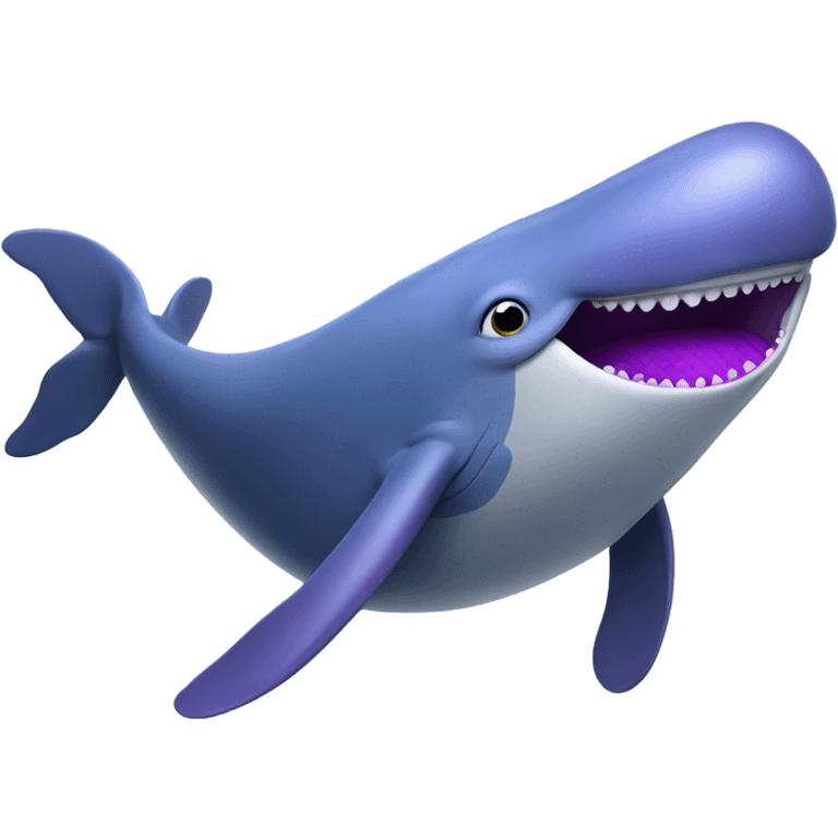 Blue whale purple, open mouth emoji