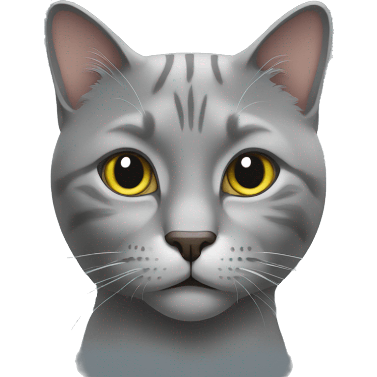 Thinking Face of gray cat emoji