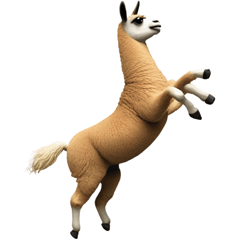 Llama jumping over a rainbow  emoji