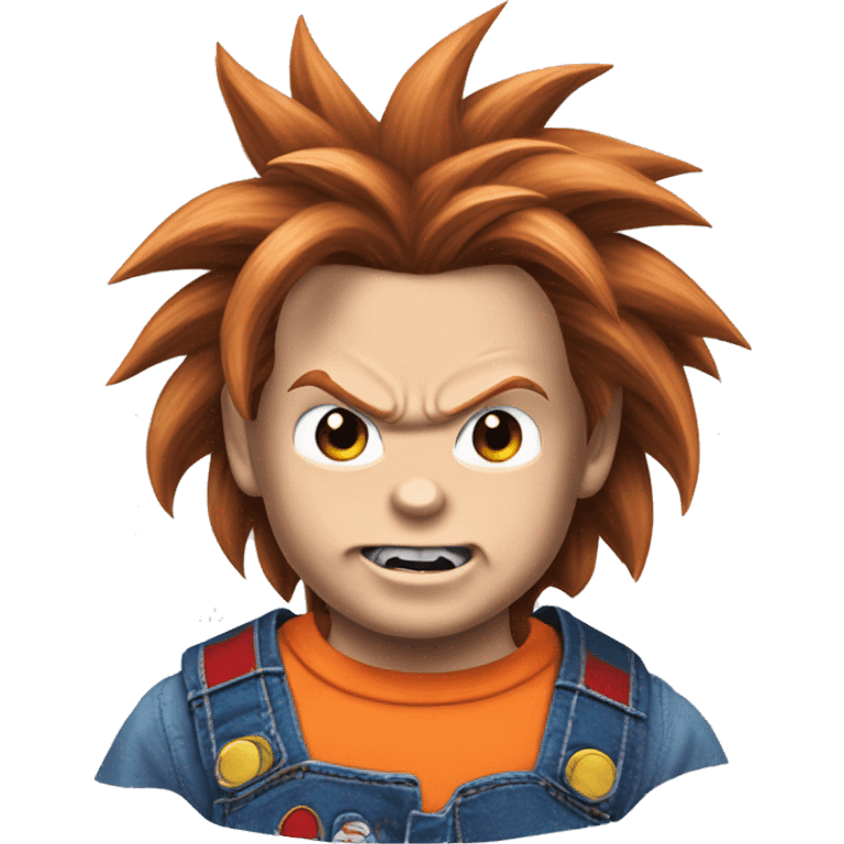 chucky con cabello de goku emoji