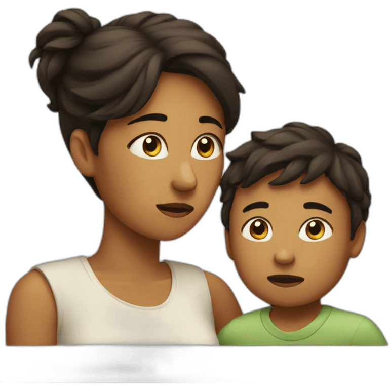 mum and son sad emoji