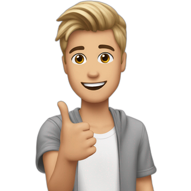 justin bieber saying hi emoji