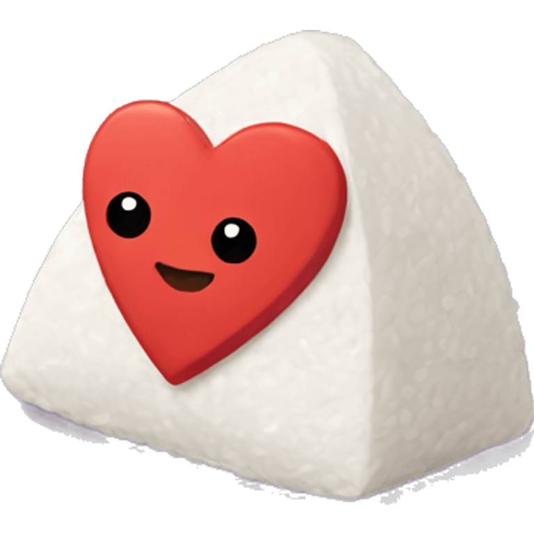 Onigiri in the shape of a heart emoji