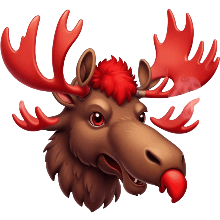 moose angry red smoke  emoji